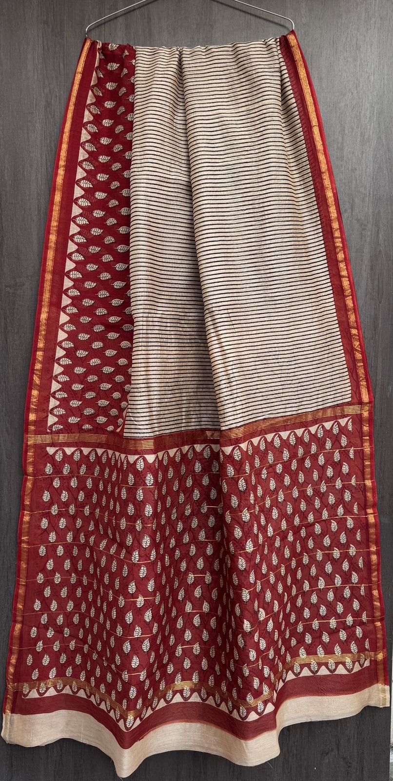 Chanderi Silk By Cotton Bagru Printed Saree