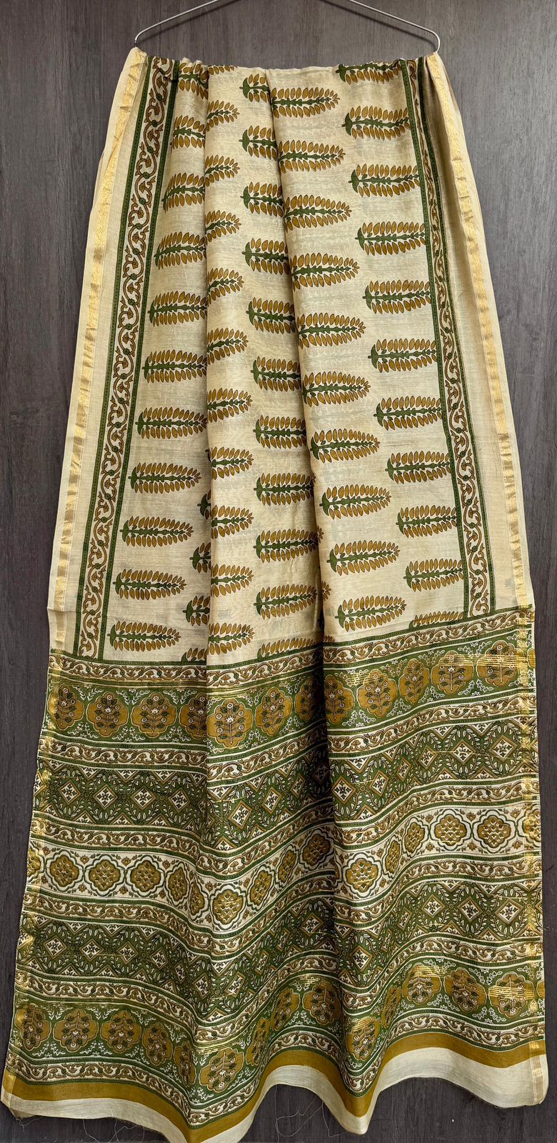 Chanderi Silk By Cotton Bagru Printed Saree - Image 6