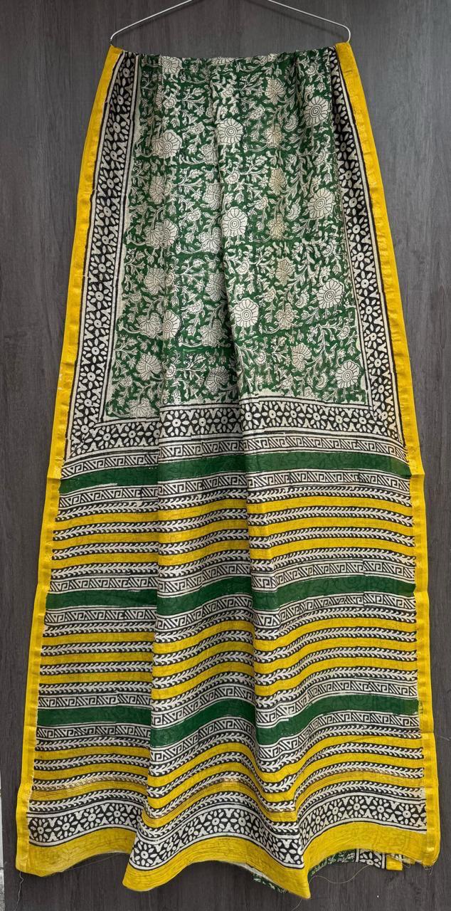 Chanderi Silk By Cotton Bagru Printed Saree - Image 5