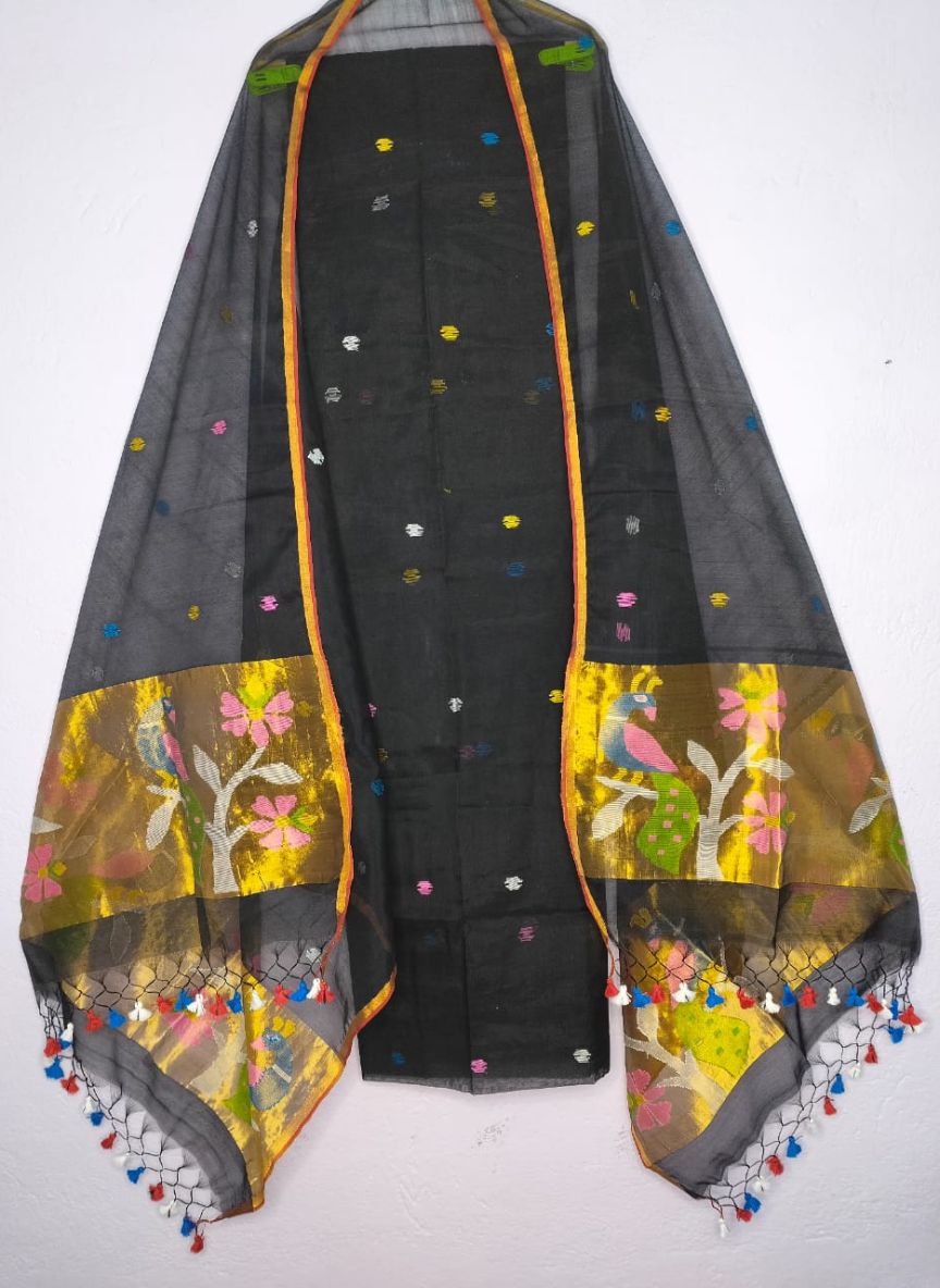 Paithani Jamdani Handloom 2 piece Unstitched Suits